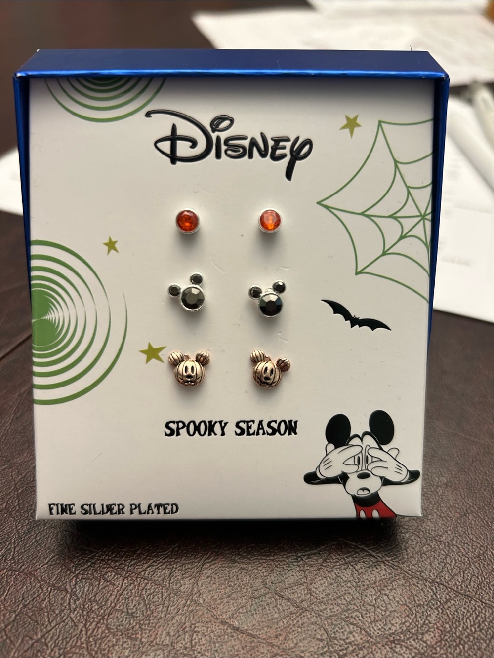 Disney Kids Spooky Season Earring Set - Orange, Silver, Rose Gold